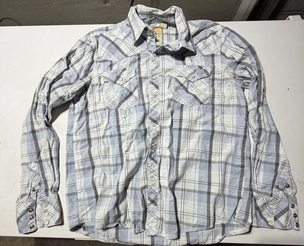 Supply Company USA Men's Plaid Western Pearl Snap Shirt Size L